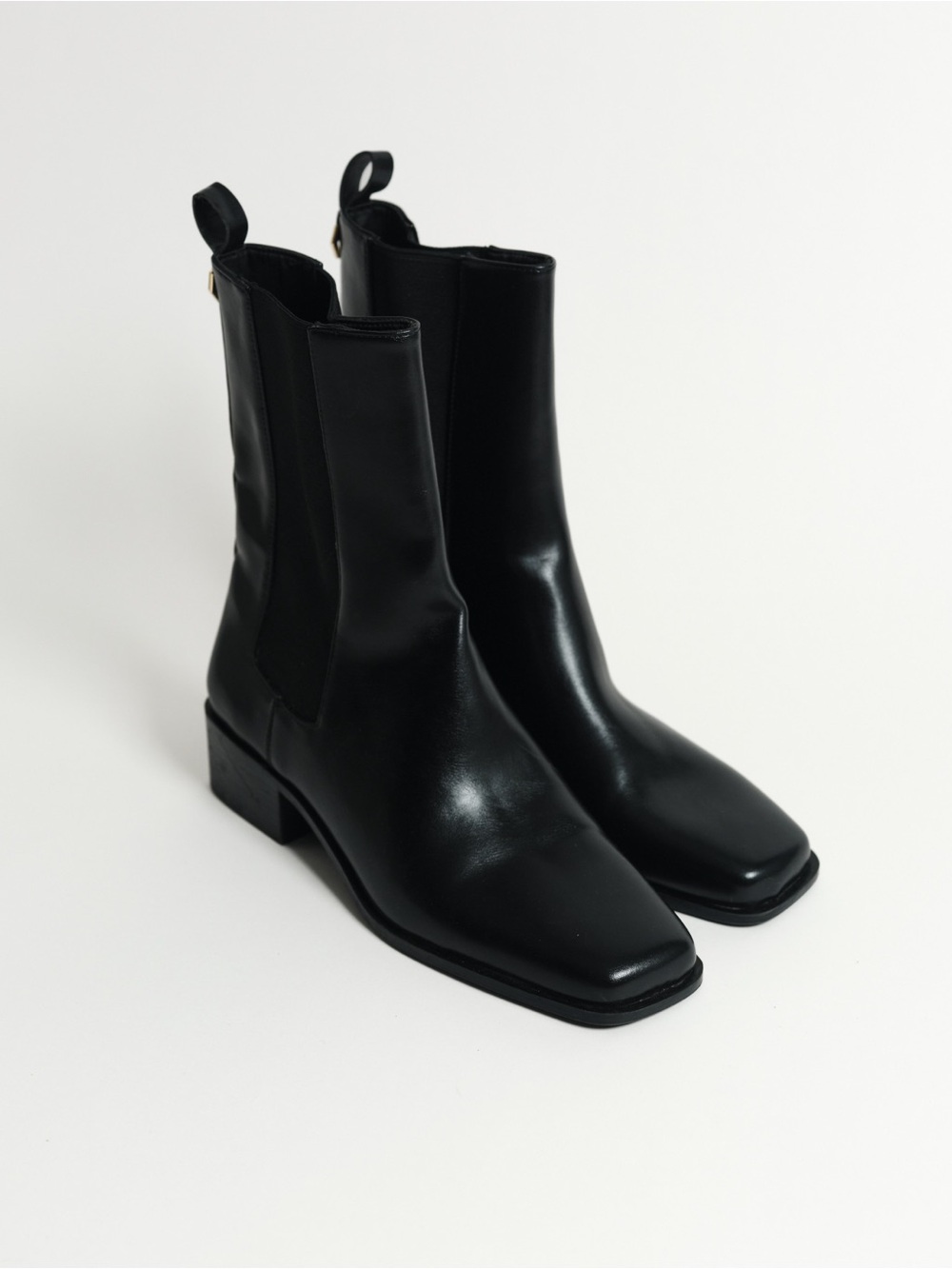 H&M Black Square-Toe Chelsea Ankle Boots